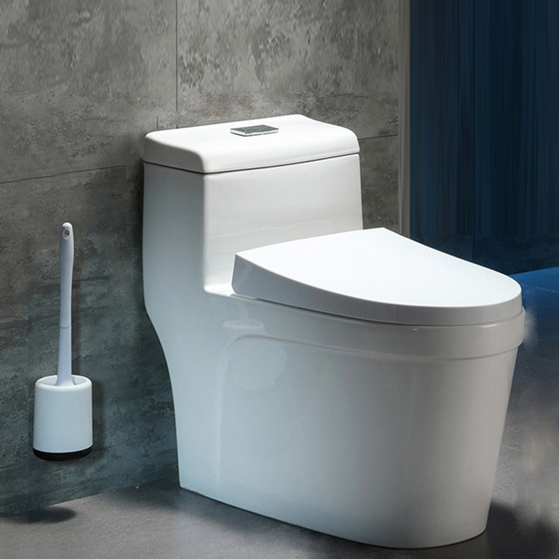 Contemporary 1 Piece Flush Toilet White Floor Mounted Urine Toilet for Washroom 15.4"L x 28.3"W x 25.8"H Clearhalo 'Bathroom Remodel & Bathroom Fixtures' 'Home Improvement' 'home_improvement' 'home_improvement_toilets' 'Toilets & Bidets' 'Toilets' 6980603