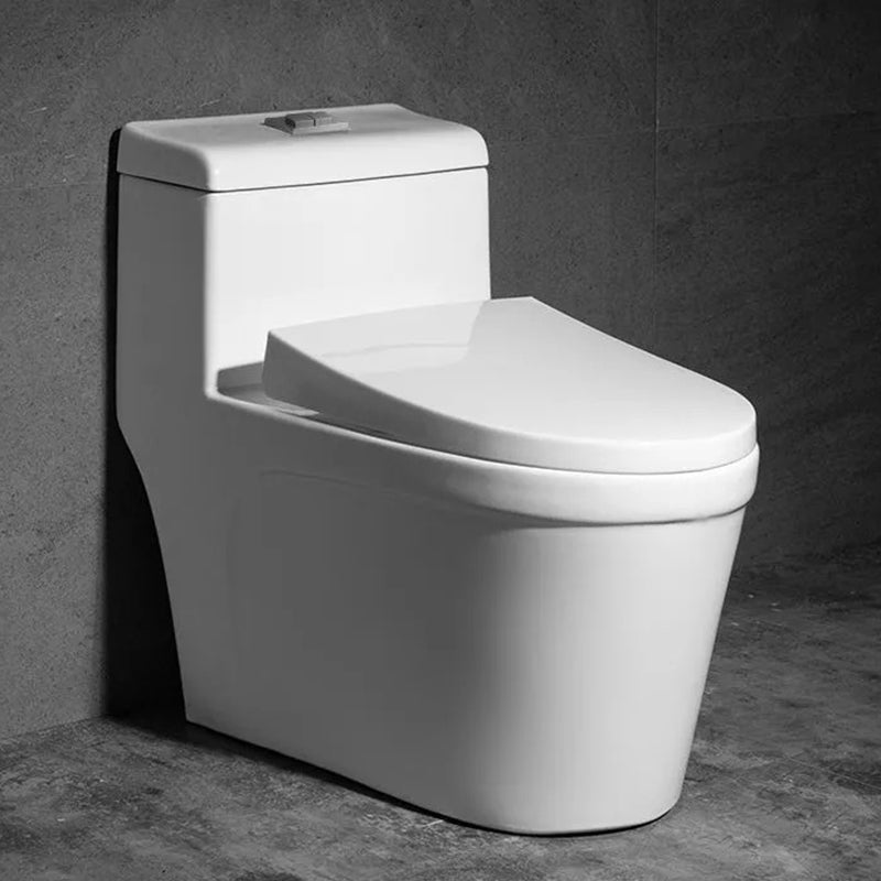 Contemporary One Piece Flush Toilet Floor Mount Urine Toilet with Seat for Washroom 15"L x 28"W x 26"H White Clearhalo 'Bathroom Remodel & Bathroom Fixtures' 'Home Improvement' 'home_improvement' 'home_improvement_toilets' 'Toilets & Bidets' 'Toilets' 6980645