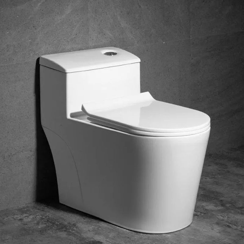 Contemporary One Piece Flush Toilet Floor Mount Urine Toilet with Seat for Washroom 15.4"L x 28.3"W x 24.4"H White Clearhalo 'Bathroom Remodel & Bathroom Fixtures' 'Home Improvement' 'home_improvement' 'home_improvement_toilets' 'Toilets & Bidets' 'Toilets' 6980646