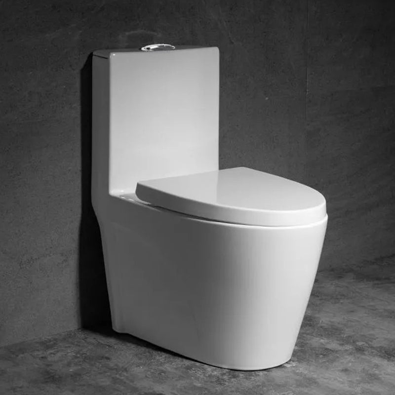 Contemporary One Piece Flush Toilet Floor Mount Urine Toilet with Seat for Washroom 15"L x 26"W x 31"H White Clearhalo 'Bathroom Remodel & Bathroom Fixtures' 'Home Improvement' 'home_improvement' 'home_improvement_toilets' 'Toilets & Bidets' 'Toilets' 6980651