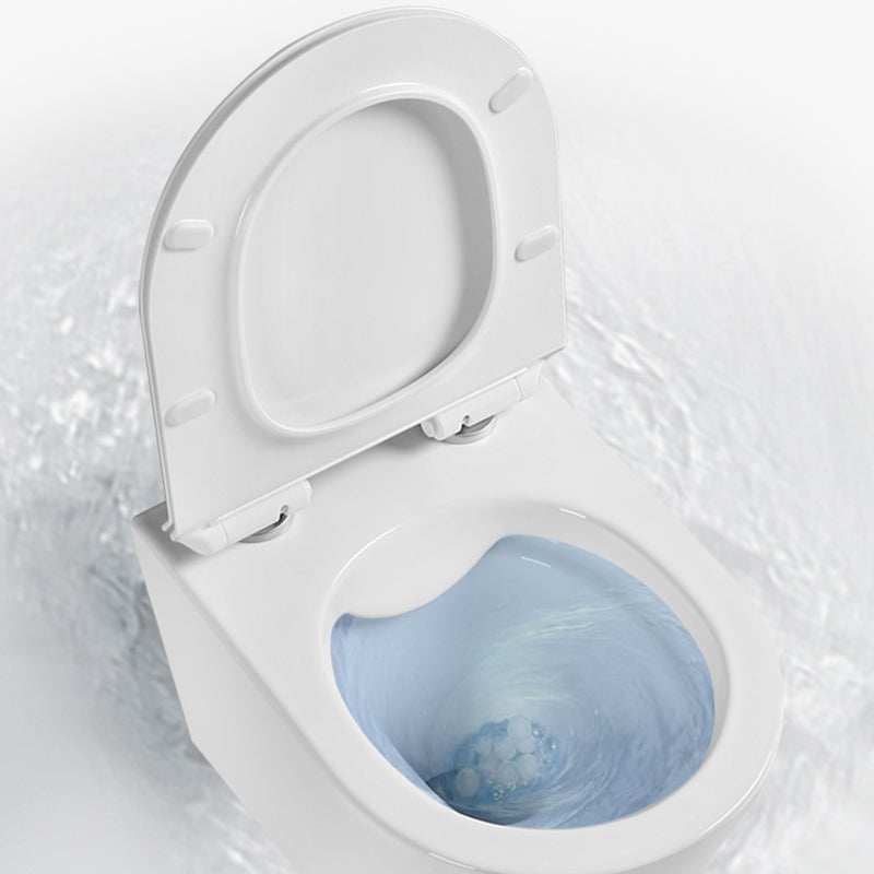 Contemporary Flush Toilet Wall Mount One-Piece Toilet Porcelain Toilet Clearhalo 'Bathroom Remodel & Bathroom Fixtures' 'Home Improvement' 'home_improvement' 'home_improvement_toilets' 'Toilets & Bidets' 'Toilets' 6980672