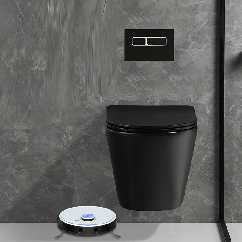 Contemporary Flush Toilet Wall Mount One-Piece Toilet Porcelain Toilet Clearhalo 'Bathroom Remodel & Bathroom Fixtures' 'Home Improvement' 'home_improvement' 'home_improvement_toilets' 'Toilets & Bidets' 'Toilets' 6980683