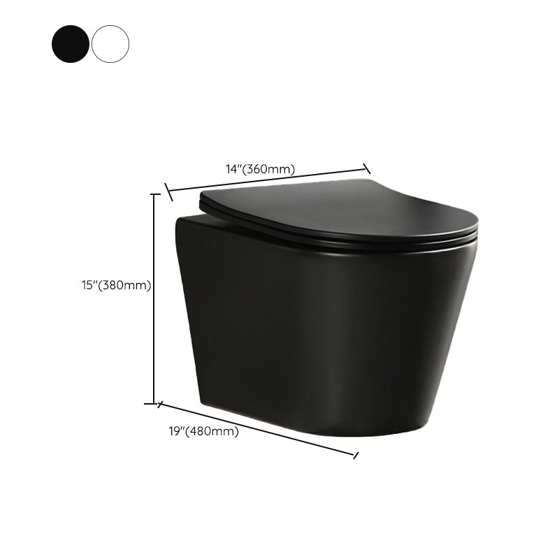 Contemporary Flush Toilet Wall Mount One-Piece Toilet Porcelain Toilet Clearhalo 'Bathroom Remodel & Bathroom Fixtures' 'Home Improvement' 'home_improvement' 'home_improvement_toilets' 'Toilets & Bidets' 'Toilets' 6980687