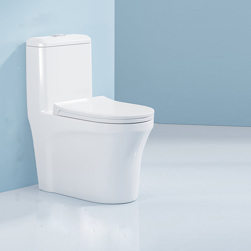 Contemporary 1 Piece Flush Toilet Floor Mounted White Urine Toilet for Washroom 14"L x 26"W x 30"H Clearhalo 'Bathroom Remodel & Bathroom Fixtures' 'Home Improvement' 'home_improvement' 'home_improvement_toilets' 'Toilets & Bidets' 'Toilets' 6980711