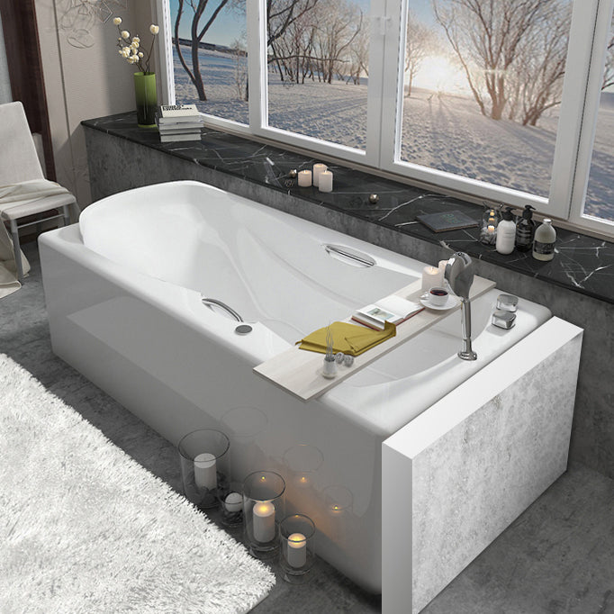 Rectangular Freestanding Bathtub Acrylic Soaking White Modern Bath (Board not Included) 47"L x 29.5"W x 27"H Right Tub with Silver 3-Piece Set Clearhalo 'Bathroom Remodel & Bathroom Fixtures' 'Bathtubs' 'Home Improvement' 'home_improvement' 'home_improvement_bathtubs' 'Showers & Bathtubs' 6980808