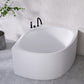 White Acrylic Corner Soaking Bath Modern Back to Wall Bathtub Tub with Black 3-Piece Set Clearhalo 'Bathroom Remodel & Bathroom Fixtures' 'Bathtubs' 'Home Improvement' 'home_improvement' 'home_improvement_bathtubs' 'Showers & Bathtubs' 6980854