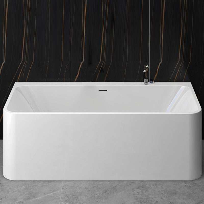 Modern Stone Rectangular Tub Soaking 22.05" Wide Bath with Overflow Trim Bath Tub Clearhalo 'Bathroom Remodel & Bathroom Fixtures' 'Bathtubs' 'Home Improvement' 'home_improvement' 'home_improvement_bathtubs' 'Showers & Bathtubs' 6980872
