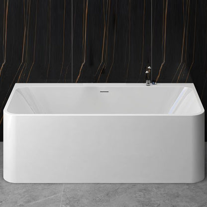 Modern Stone Rectangular Tub Soaking 22.05" Wide Bath with Overflow Trim Bath Tub Clearhalo 'Bathroom Remodel & Bathroom Fixtures' 'Bathtubs' 'Home Improvement' 'home_improvement' 'home_improvement_bathtubs' 'Showers & Bathtubs' 6980872