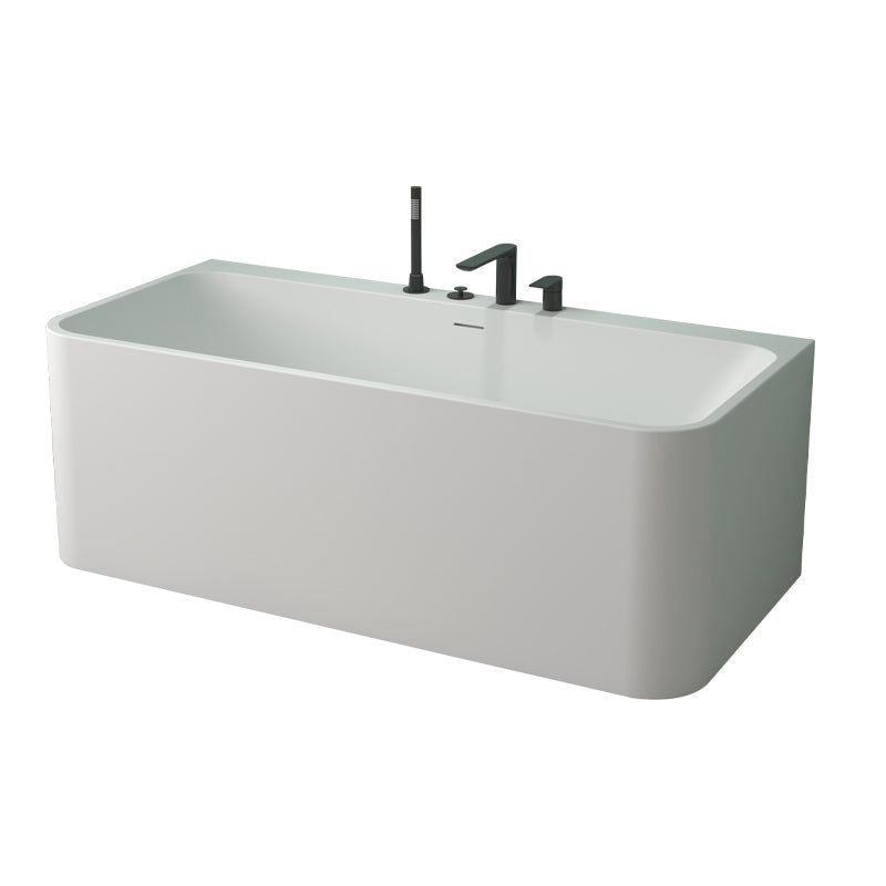 Modern Stone Rectangular Tub Soaking 22.05" Wide Bath with Overflow Trim Bath Clearhalo 'Bathroom Remodel & Bathroom Fixtures' 'Bathtubs' 'Home Improvement' 'home_improvement' 'home_improvement_bathtubs' 'Showers & Bathtubs' 6980876