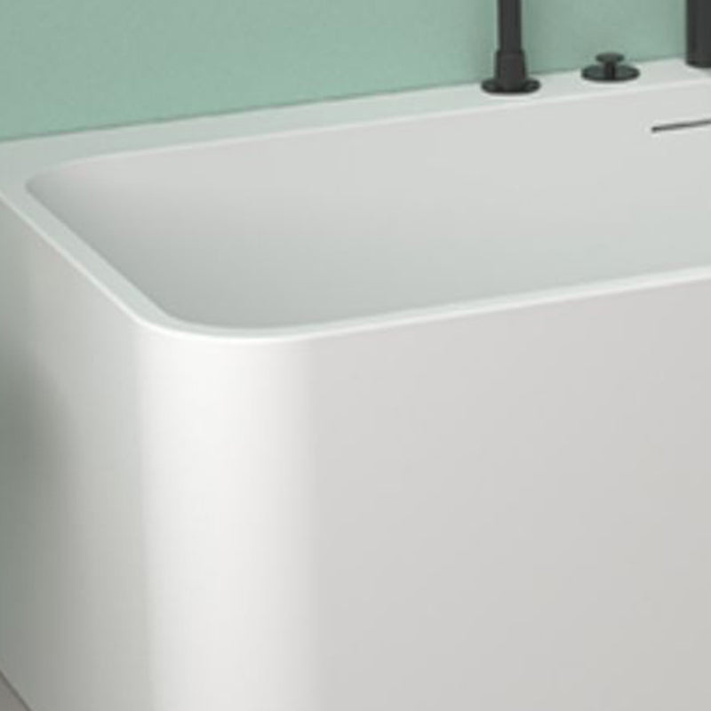 Modern Stone Rectangular Tub Soaking 22.05" Wide Bath with Overflow Trim Bath Clearhalo 'Bathroom Remodel & Bathroom Fixtures' 'Bathtubs' 'Home Improvement' 'home_improvement' 'home_improvement_bathtubs' 'Showers & Bathtubs' 6980877
