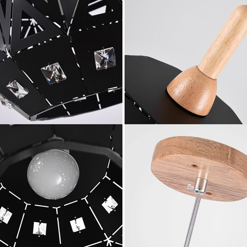 Metal Etched Globe Pendant Light 1 Light Vintage Hanging Lamp with Crystal for Study Room Clearhalo 'Art Deco Pendants' 'Black' 'Cast Iron' 'Ceiling Lights' 'Ceramic' 'Crystal' 'Industrial Pendants' 'Industrial' 'Metal' 'Middle Century Pendants' 'Pendant Lights' 'Pendants' 'Rustic Pendants' 'Tiffany' Lighting' 69822