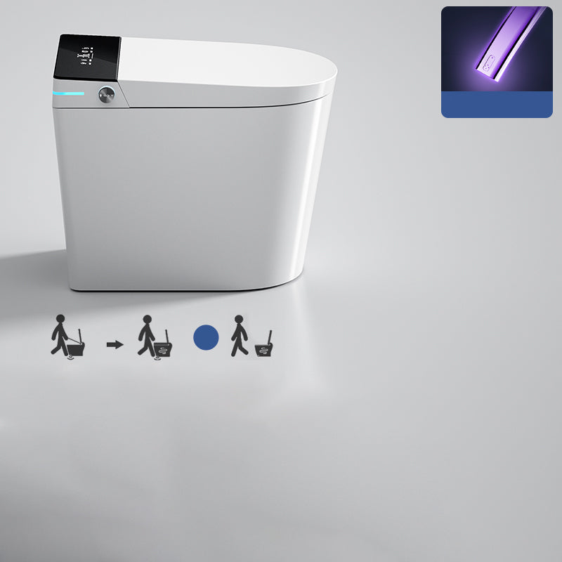 Contemporary Ceramic Elongated Heated Seat Floor Standing Bidet Black Foot Flush (Standard) Clearhalo 'Bathroom Remodel & Bathroom Fixtures' 'Bidets' 'Home Improvement' 'home_improvement' 'home_improvement_bidets' 'Toilets & Bidets' 6996758