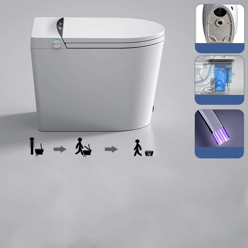 Contemporary Ceramic Elongated Heated Seat Floor Standing Bidet White Auto Flip & UV Sterilizing ( Upgrading) Clearhalo 'Bathroom Remodel & Bathroom Fixtures' 'Bidets' 'Home Improvement' 'home_improvement' 'home_improvement_bidets' 'Toilets & Bidets' 6996769