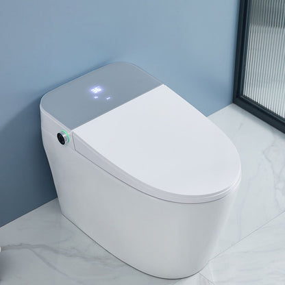 Elongated Floor Mount Bidet White Temperature Control Floor Standing Bidet with Remote Automatic Lid( Top Configuration) 16" Clearhalo 'Bathroom Remodel & Bathroom Fixtures' 'Bidets' 'Home Improvement' 'home_improvement' 'home_improvement_bidets' 'Toilets & Bidets' 6996810