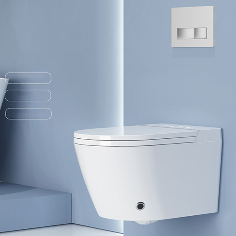 White Elongated Wall Mounted Bidet with Warm Air Dryer and Heated Seat Clearhalo 'Bathroom Remodel & Bathroom Fixtures' 'Bidets' 'Home Improvement' 'home_improvement' 'home_improvement_bidets' 'Toilets & Bidets' 6996833