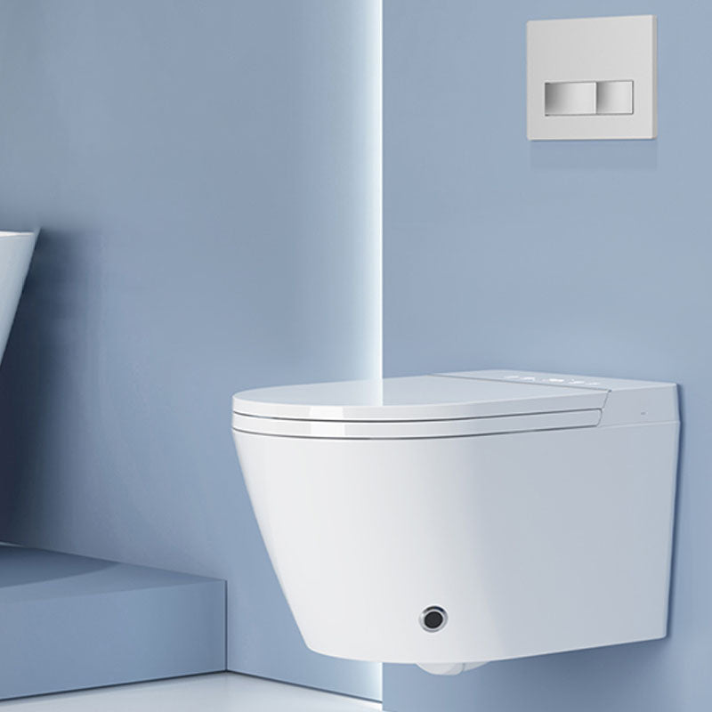 White Elongated Wall Mounted Bidet with Warm Air Dryer and Heated Seat Clearhalo 'Bathroom Remodel & Bathroom Fixtures' 'Bidets' 'Home Improvement' 'home_improvement' 'home_improvement_bidets' 'Toilets & Bidets' 6996834