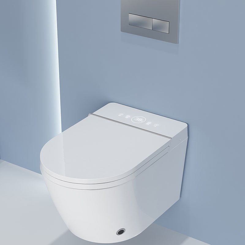 White Elongated Wall Mounted Bidet with Warm Air Dryer and Heated Seat Clearhalo 'Bathroom Remodel & Bathroom Fixtures' 'Bidets' 'Home Improvement' 'home_improvement' 'home_improvement_bidets' 'Toilets & Bidets' 6996837