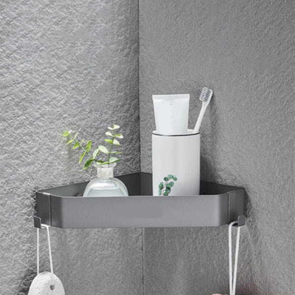 Stainless Steel Bathroom Accessory Set Modern Triangle Basket Grey 1 Piece Clearhalo 'Bathroom Hardware Sets' 'Bathroom Hardware' 'Bathroom Remodel & Bathroom Fixtures' 'bathroom_hardware_sets' 'Home Improvement' 'home_improvement' 'home_improvement_bathroom_hardware_sets' 6996859