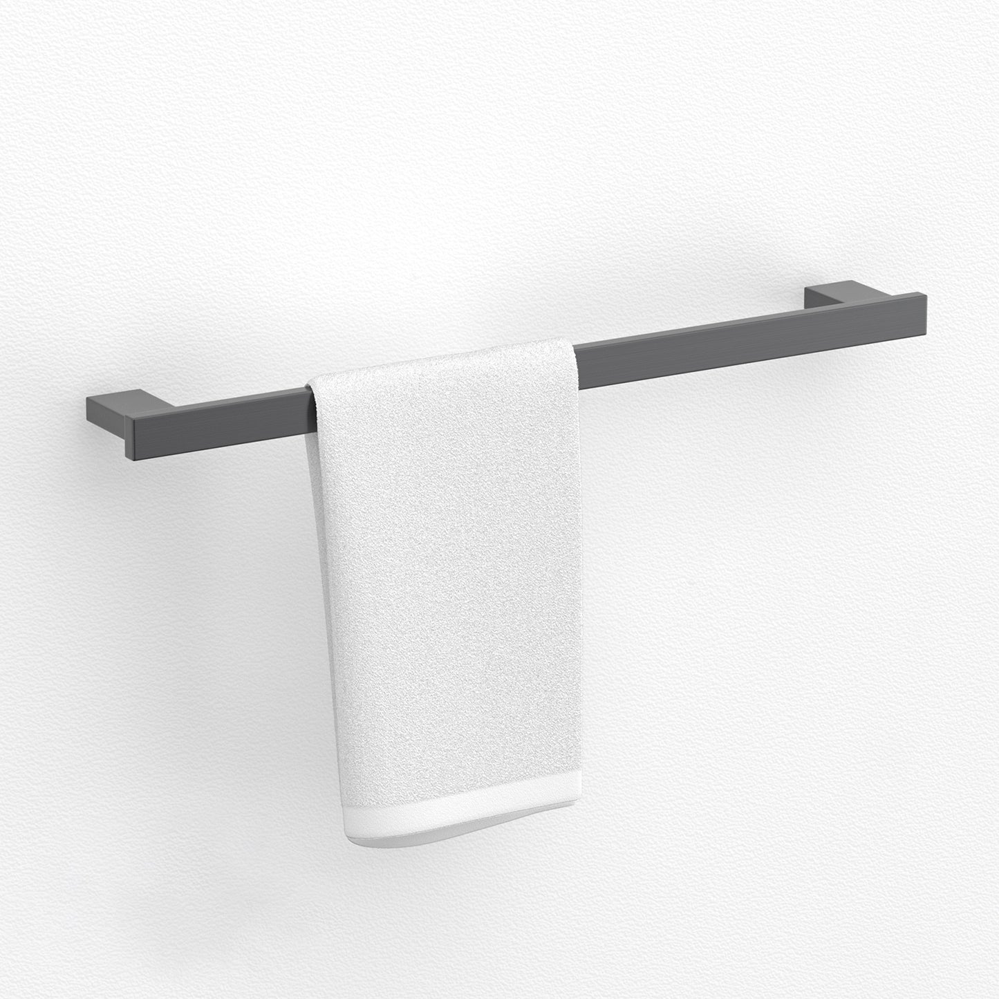 Gray Contemporary Bathroom Hardware Set Brushed Gray Bath Shelf/Paper Holder/Towel Bar Single Bar Towel Bar Clearhalo 'Bathroom Hardware Sets' 'Bathroom Hardware' 'Bathroom Remodel & Bathroom Fixtures' 'bathroom_hardware_sets' 'Home Improvement' 'home_improvement' 'home_improvement_bathroom_hardware_sets' 6997040