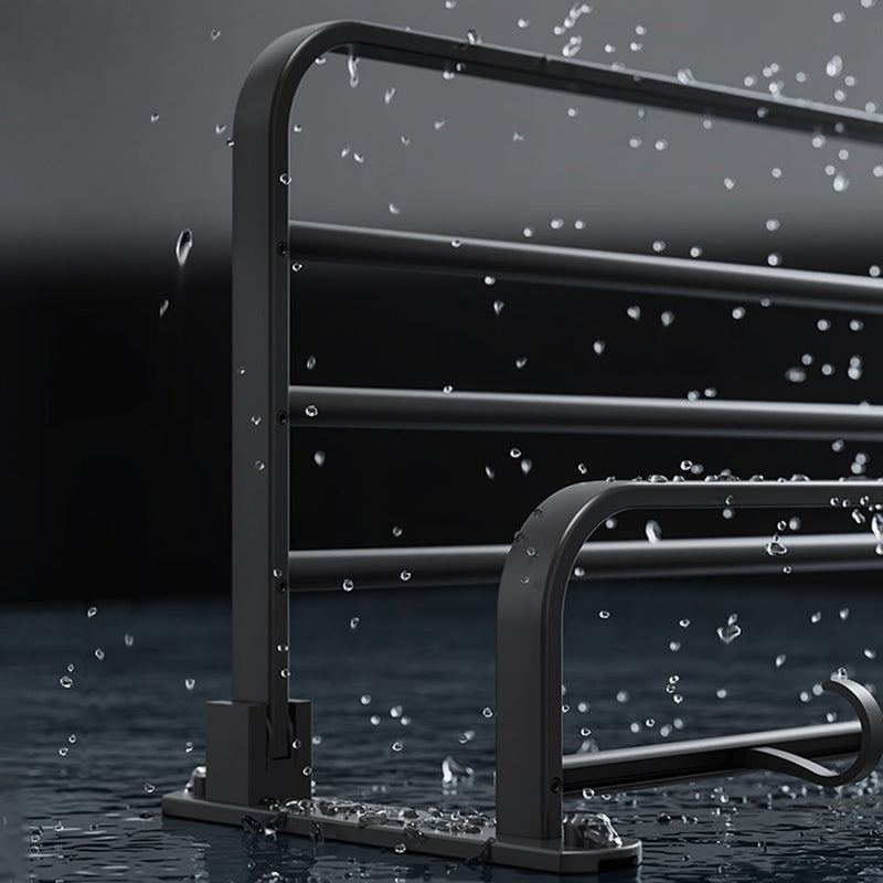 7-Piece Modern Bathroom Accessory Set Matte Black Bathroom Set with Towel Bar/Bath Shelf Clearhalo 'Bathroom Hardware Sets' 'Bathroom Hardware' 'Bathroom Remodel & Bathroom Fixtures' 'bathroom_hardware_sets' 'Home Improvement' 'home_improvement' 'home_improvement_bathroom_hardware_sets' 6997100