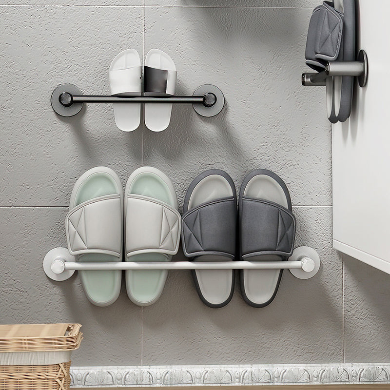 2-Piece Modern Bathroom Accessory Set Metal Slipper Rack/Towel Bar Clearhalo 'Bathroom Hardware Sets' 'Bathroom Hardware' 'Bathroom Remodel & Bathroom Fixtures' 'bathroom_hardware_sets' 'Home Improvement' 'home_improvement' 'home_improvement_bathroom_hardware_sets' 6997112