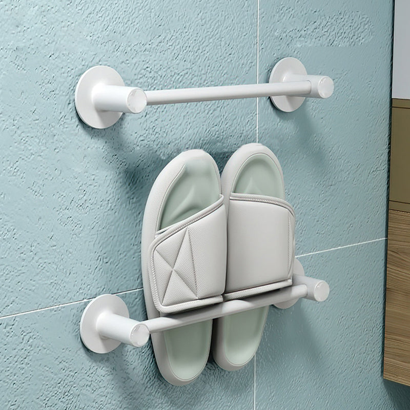 2-Piece Modern Bathroom Accessory Set Metal Slipper Rack/Towel Bar White 2 Piece Set Slipper Rack (12“L) Clearhalo 'Bathroom Hardware Sets' 'Bathroom Hardware' 'Bathroom Remodel & Bathroom Fixtures' 'bathroom_hardware_sets' 'Home Improvement' 'home_improvement' 'home_improvement_bathroom_hardware_sets' 6997115