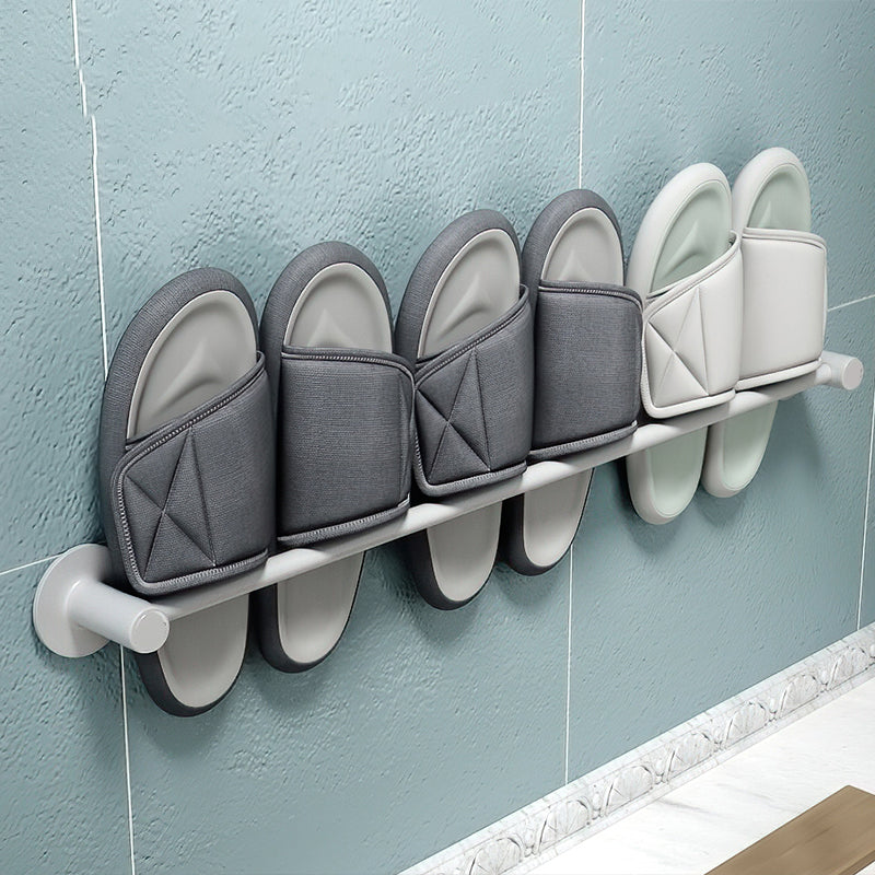 2-Piece Modern Bathroom Accessory Set Metal Slipper Rack/Towel Bar Clearhalo 'Bathroom Hardware Sets' 'Bathroom Hardware' 'Bathroom Remodel & Bathroom Fixtures' 'bathroom_hardware_sets' 'Home Improvement' 'home_improvement' 'home_improvement_bathroom_hardware_sets' 6997119