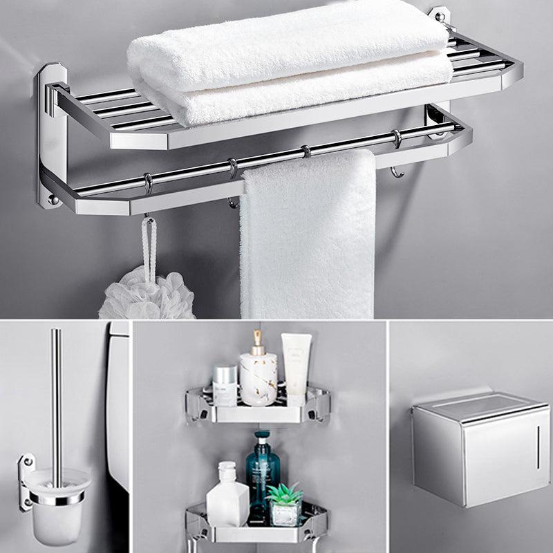 Modern 7 Piece Bathroom Accessory Set Polished Chrome Bathroom Hardware Curve 5-Piece Set (Toilet Paper Holder) Clearhalo 'Bathroom Hardware Sets' 'Bathroom Hardware' 'Bathroom Remodel & Bathroom Fixtures' 'bathroom_hardware_sets' 'Home Improvement' 'home_improvement' 'home_improvement_bathroom_hardware_sets' 6997138