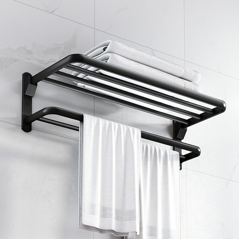 Aluminum Modern 7-Piece Bathroom Accessory Set Black Bathroom Hardware Clearhalo 'Bathroom Hardware Sets' 'Bathroom Hardware' 'Bathroom Remodel & Bathroom Fixtures' 'bathroom_hardware_sets' 'Home Improvement' 'home_improvement' 'home_improvement_bathroom_hardware_sets' 6997169