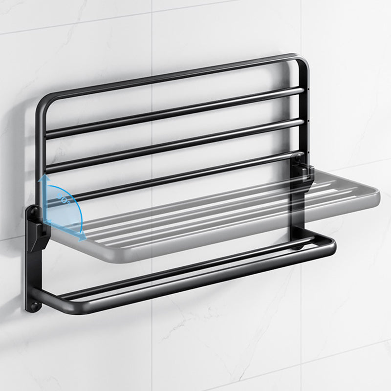 Aluminum Modern 7-Piece Bathroom Accessory Set Black Bathroom Hardware Clearhalo 'Bathroom Hardware Sets' 'Bathroom Hardware' 'Bathroom Remodel & Bathroom Fixtures' 'bathroom_hardware_sets' 'Home Improvement' 'home_improvement' 'home_improvement_bathroom_hardware_sets' 6997173