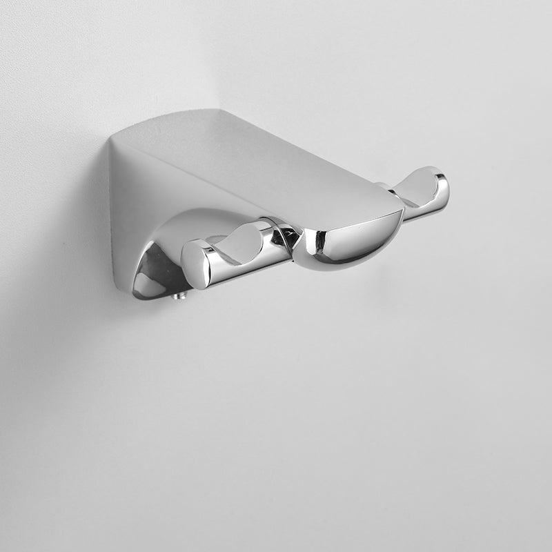 Silver Bathroom Accessories Hardware Set Modern Bathroom Accessory Kit Towel Robe Hook Clearhalo 'Bathroom Hardware Sets' 'Bathroom Hardware' 'Bathroom Remodel & Bathroom Fixtures' 'bathroom_hardware_sets' 'Home Improvement' 'home_improvement' 'home_improvement_bathroom_hardware_sets' 6997197