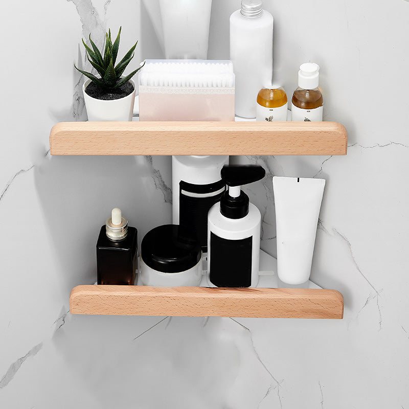 White 7-piece Bathroom Accessory Set Wood and Metal Bathroom Set 2-Piece Set (Triangular Bath Shelf) Clearhalo 'Bathroom Hardware Sets' 'Bathroom Hardware' 'Bathroom Remodel & Bathroom Fixtures' 'bathroom_hardware_sets' 'Home Improvement' 'home_improvement' 'home_improvement_bathroom_hardware_sets' 6997232