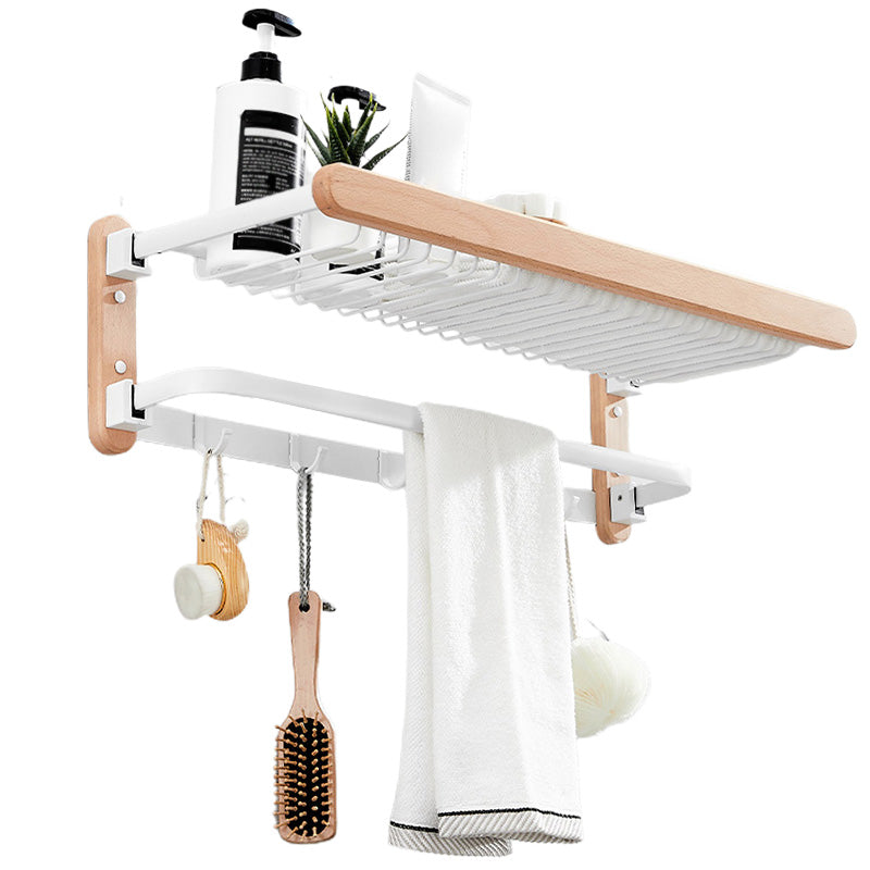 White 7-piece Bathroom Accessory Set Wood and Metal Bathroom Set Vertical Towel Rack (24"L) Clearhalo 'Bathroom Hardware Sets' 'Bathroom Hardware' 'Bathroom Remodel & Bathroom Fixtures' 'bathroom_hardware_sets' 'Home Improvement' 'home_improvement' 'home_improvement_bathroom_hardware_sets' 6997233