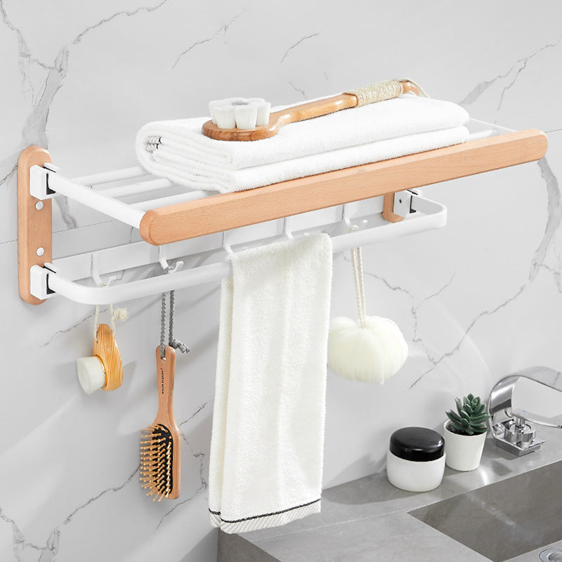 White 7-piece Bathroom Accessory Set Wood and Metal Bathroom Set Clearhalo 'Bathroom Hardware Sets' 'Bathroom Hardware' 'Bathroom Remodel & Bathroom Fixtures' 'bathroom_hardware_sets' 'Home Improvement' 'home_improvement' 'home_improvement_bathroom_hardware_sets' 6997242