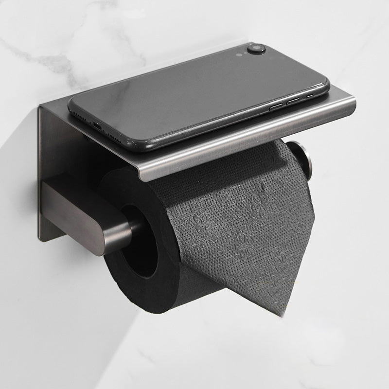 Modern Bathroom Accessories Hardware Set Grey Bathroom Accessory Kit Toilet Paper Holder Clearhalo 'Bathroom Hardware Sets' 'Bathroom Hardware' 'Bathroom Remodel & Bathroom Fixtures' 'bathroom_hardware_sets' 'Home Improvement' 'home_improvement' 'home_improvement_bathroom_hardware_sets' 6997254