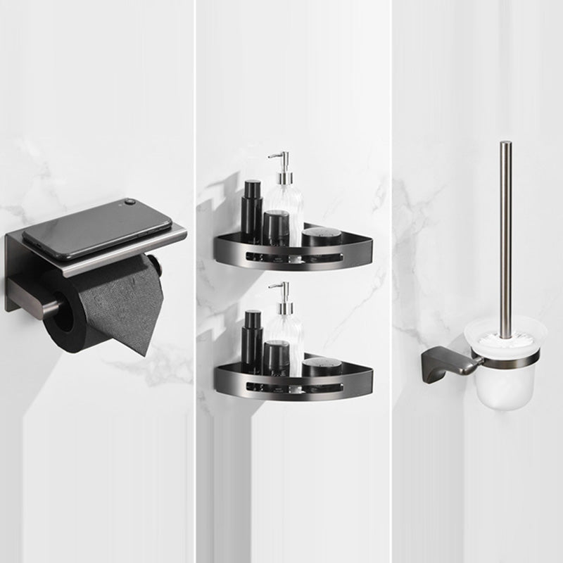 Modern Bathroom Accessories Hardware Set Grey Bathroom Accessory Kit Clearhalo 'Bathroom Hardware Sets' 'Bathroom Hardware' 'Bathroom Remodel & Bathroom Fixtures' 'bathroom_hardware_sets' 'Home Improvement' 'home_improvement' 'home_improvement_bathroom_hardware_sets' 6997256