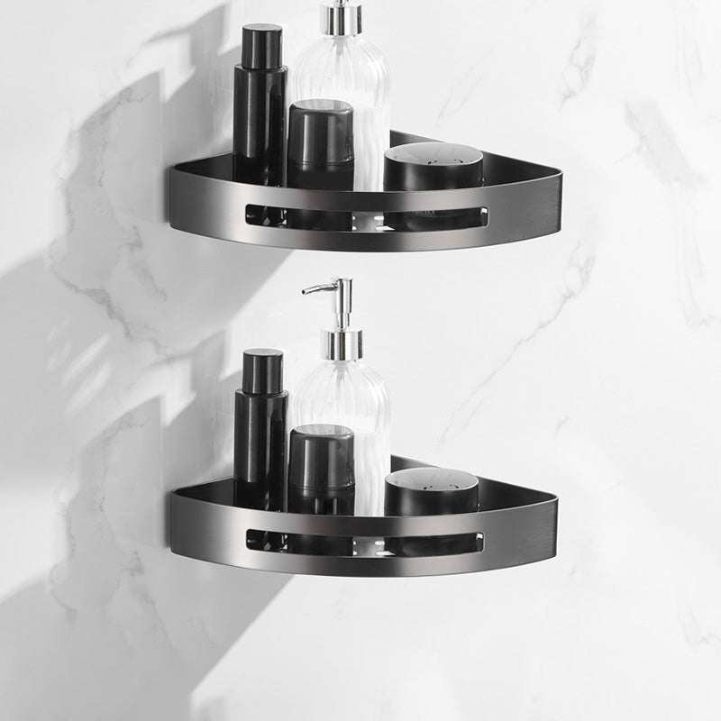 Modern Bathroom Accessories Hardware Set Grey Bathroom Accessory Kit 2-Piece Set (Triangular Bath Shelf) Clearhalo 'Bathroom Hardware Sets' 'Bathroom Hardware' 'Bathroom Remodel & Bathroom Fixtures' 'bathroom_hardware_sets' 'Home Improvement' 'home_improvement' 'home_improvement_bathroom_hardware_sets' 6997260