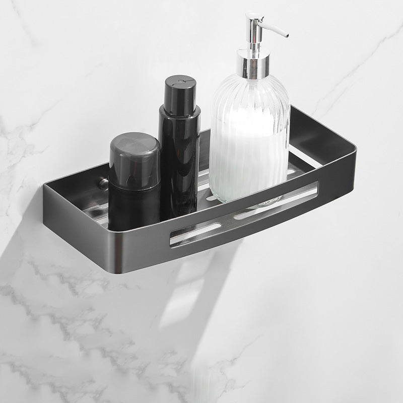 Modern Bathroom Accessories Hardware Set Grey Bathroom Accessory Kit Square Bath Shelf Clearhalo 'Bathroom Hardware Sets' 'Bathroom Hardware' 'Bathroom Remodel & Bathroom Fixtures' 'bathroom_hardware_sets' 'Home Improvement' 'home_improvement' 'home_improvement_bathroom_hardware_sets' 6997261