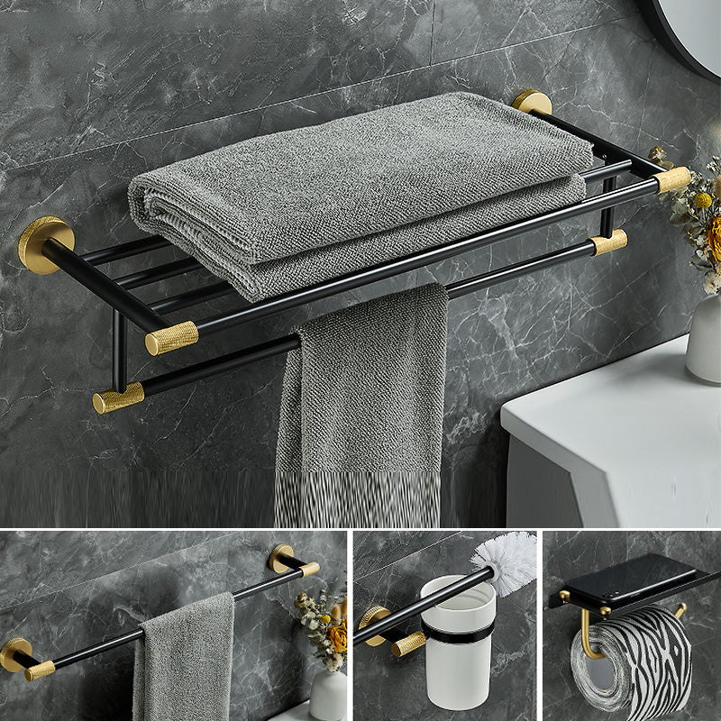 5-Piece Modern Bathroom Accessory Black Brass Bath Hardware Set Clearhalo 'Bathroom Hardware Sets' 'Bathroom Hardware' 'Bathroom Remodel & Bathroom Fixtures' 'bathroom_hardware_sets' 'Home Improvement' 'home_improvement' 'home_improvement_bathroom_hardware_sets' 6997283