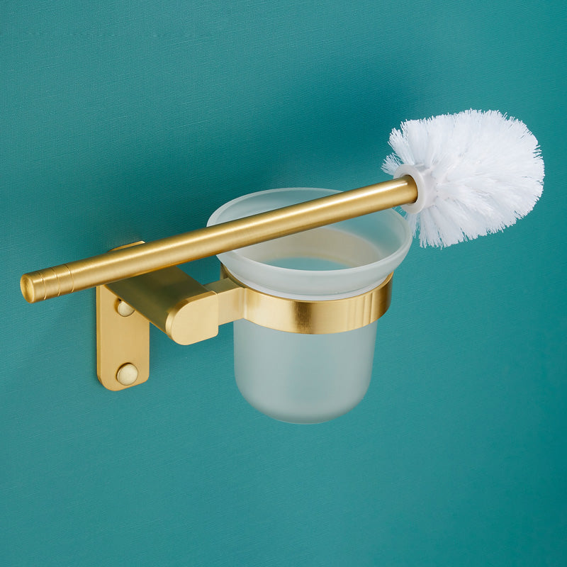 Traditional Bathroom Accessories Hardware Set Gold Bathroom Accessory Kit Toilet Brush (6-inch) Clearhalo 'Bathroom Hardware Sets' 'Bathroom Hardware' 'Bathroom Remodel & Bathroom Fixtures' 'bathroom_hardware_sets' 'Home Improvement' 'home_improvement' 'home_improvement_bathroom_hardware_sets' 6997344