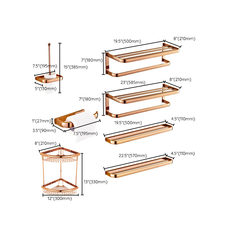 5-Piece Vintage Bathroom Accessory Set Brass Bath Hardware Set Clearhalo 'Bathroom Hardware Sets' 'Bathroom Hardware' 'Bathroom Remodel & Bathroom Fixtures' 'bathroom_hardware_sets' 'Home Improvement' 'home_improvement' 'home_improvement_bathroom_hardware_sets' 6997375
