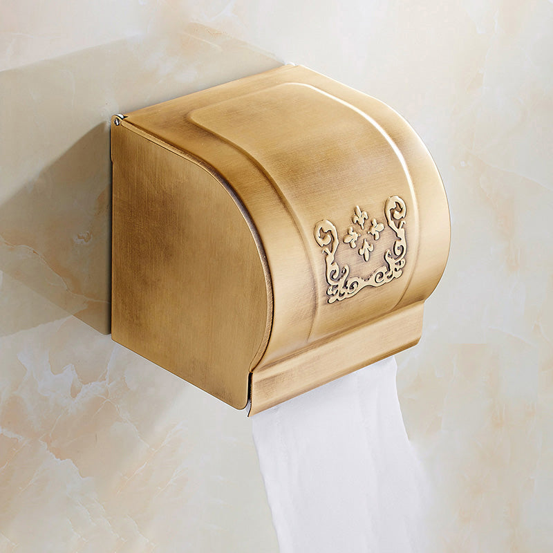 Traditional Bathroom Accessory Set Gold Bathroom Accessory Kit Tissue Box Clearhalo 'Bathroom Hardware Sets' 'Bathroom Hardware' 'Bathroom Remodel & Bathroom Fixtures' 'bathroom_hardware_sets' 'Home Improvement' 'home_improvement' 'home_improvement_bathroom_hardware_sets' 6997393