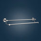 Chrome Traditional Bathroom Hardware Set Stainless Steel Bathroom Set Towel Bar (Double Rods) Clearhalo 'Bathroom Hardware Sets' 'Bathroom Hardware' 'Bathroom Remodel & Bathroom Fixtures' 'bathroom_hardware_sets' 'Home Improvement' 'home_improvement' 'home_improvement_bathroom_hardware_sets' 6997419