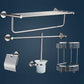 Chrome Traditional Bathroom Hardware Set Stainless Steel Bathroom Set 5-Piece Set (Single Rod) Clearhalo 'Bathroom Hardware Sets' 'Bathroom Hardware' 'Bathroom Remodel & Bathroom Fixtures' 'bathroom_hardware_sets' 'Home Improvement' 'home_improvement' 'home_improvement_bathroom_hardware_sets' 6997427