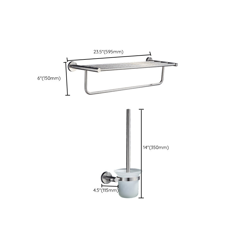 Chrome Traditional Bathroom Hardware Set Stainless Steel Bathroom Set Clearhalo 'Bathroom Hardware Sets' 'Bathroom Hardware' 'Bathroom Remodel & Bathroom Fixtures' 'bathroom_hardware_sets' 'Home Improvement' 'home_improvement' 'home_improvement_bathroom_hardware_sets' 6997437