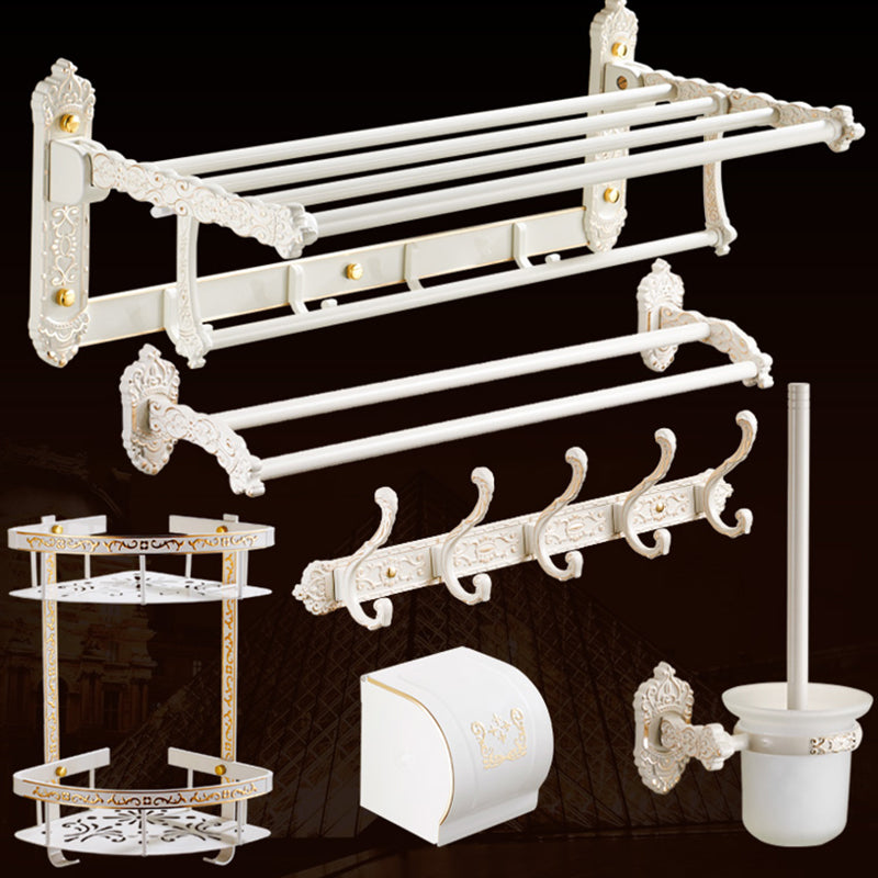 Traditional Bath Hardware Set White Bathroom Accessories Hardware Set Clearhalo 'Bathroom Hardware Sets' 'Bathroom Hardware' 'Bathroom Remodel & Bathroom Fixtures' 'bathroom_hardware_sets' 'Home Improvement' 'home_improvement' 'home_improvement_bathroom_hardware_sets' 6997470