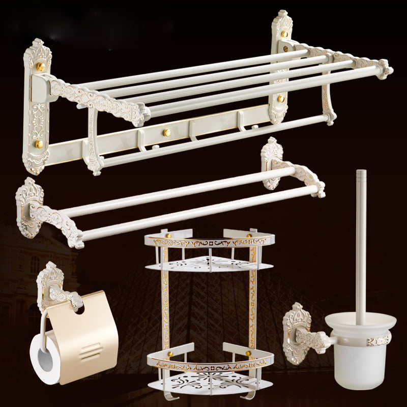 Traditional Bath Hardware Set White Bathroom Accessories Hardware Set 5 piece Set Clearhalo 'Bathroom Hardware Sets' 'Bathroom Hardware' 'Bathroom Remodel & Bathroom Fixtures' 'bathroom_hardware_sets' 'Home Improvement' 'home_improvement' 'home_improvement_bathroom_hardware_sets' 6997483