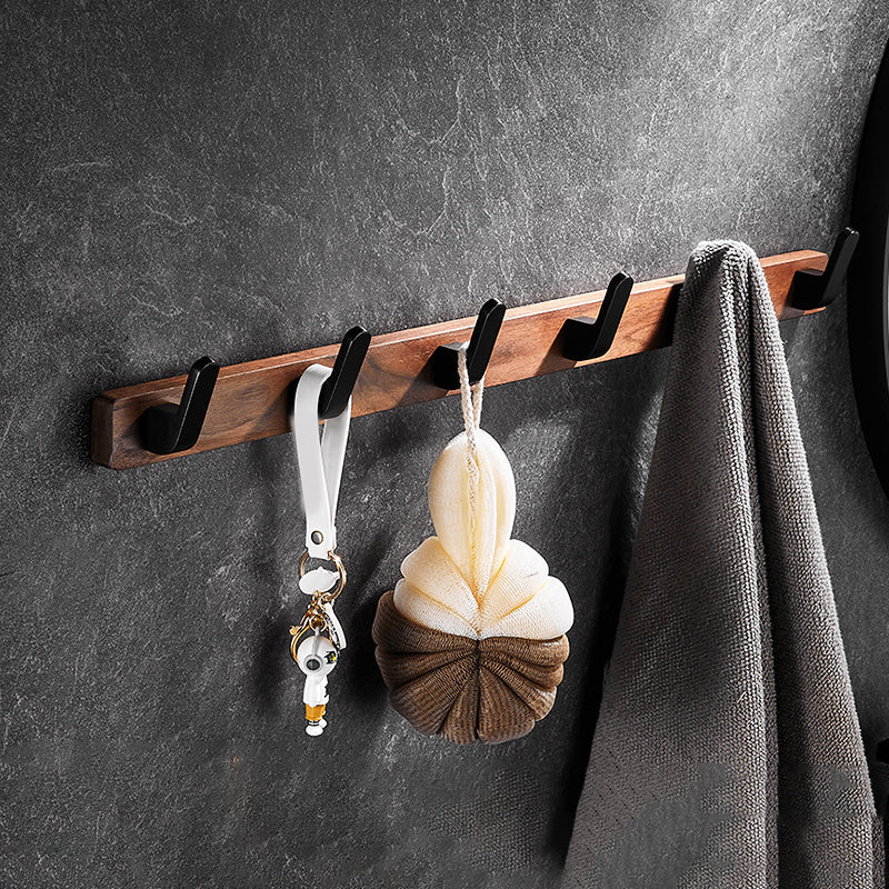 7 Piece Bathroom Accessory Set Wood and Metal Bathroom Accessories Hardware Set Towel Robe Hook Clearhalo 'Bathroom Hardware Sets' 'Bathroom Hardware' 'Bathroom Remodel & Bathroom Fixtures' 'bathroom_hardware_sets' 'Home Improvement' 'home_improvement' 'home_improvement_bathroom_hardware_sets' 6997494