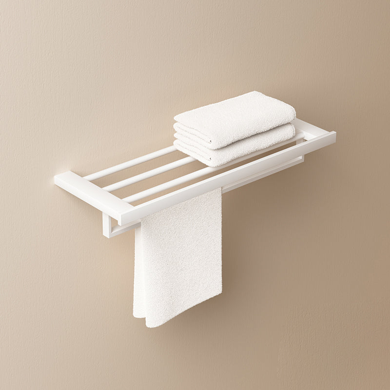 Modern Bathroom Accessory Set White Bathroom Accessories Hardware Set Double Decks Towel Rack Clearhalo 'Bathroom Hardware Sets' 'Bathroom Hardware' 'Bathroom Remodel & Bathroom Fixtures' 'bathroom_hardware_sets' 'Home Improvement' 'home_improvement' 'home_improvement_bathroom_hardware_sets' 6997536