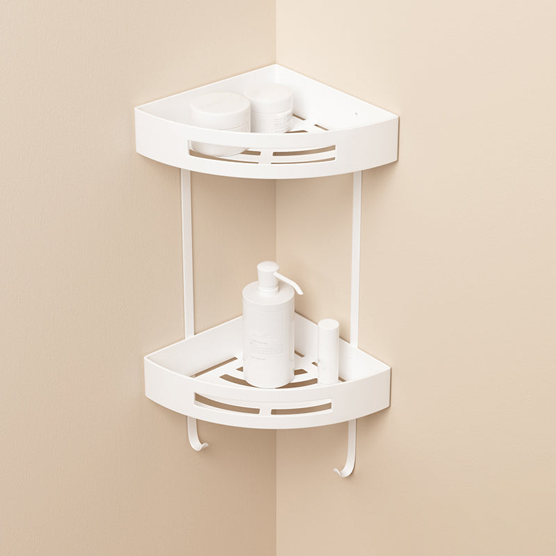 Modern Bathroom Accessory Set White Bathroom Accessories Hardware Set Double Layer Triangle Bath Shelves Clearhalo 'Bathroom Hardware Sets' 'Bathroom Hardware' 'Bathroom Remodel & Bathroom Fixtures' 'bathroom_hardware_sets' 'Home Improvement' 'home_improvement' 'home_improvement_bathroom_hardware_sets' 6997538